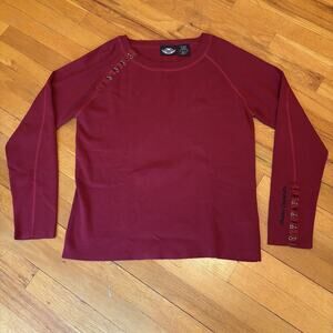 HARLEY DAVIDSON Women’s Long Sleeve Dark Red XL 1W Shirt Top Bike Hardware USA